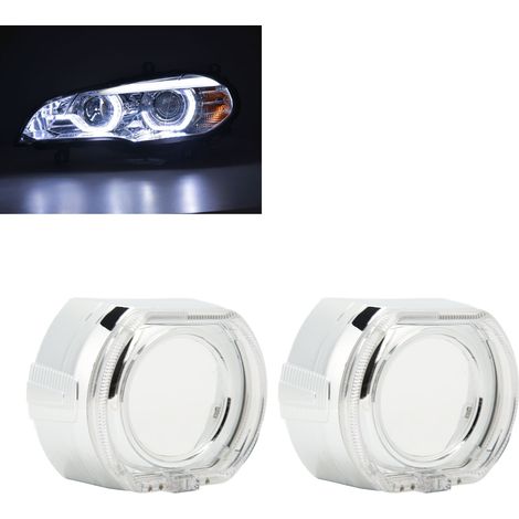 Dekorative LED-Angel-Eye-Scheinwerferabdeckung 12V, geeignet für 3-Zoll-LED-Bi-Xenon-Projektorscheinwerfer oder Xenon-Projektorscheinwerfer (paarweise erhältlich), weißes Licht. (1/5)