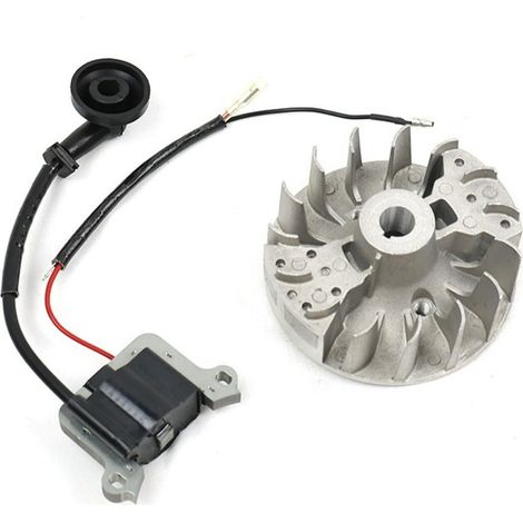 Bobine d'allumage et volant d'inertie pour tondeuse à gazon 43 cc 52 cc, système d'allumage haute tension, performance de démarrage fiable du moteur (C) (1/5)