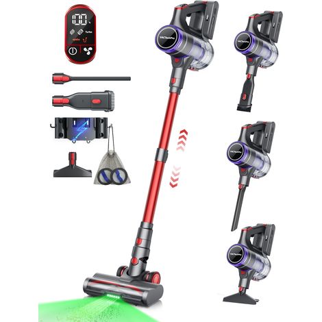 Aspirateur Balai Sans Fil 4 en 1 Konsoefuly, Moteur Sans Balais 600W, 55 kPa, 500 ml, Autonomie 70 min, 3 Niveaux, pour Sols Durs et Tapis