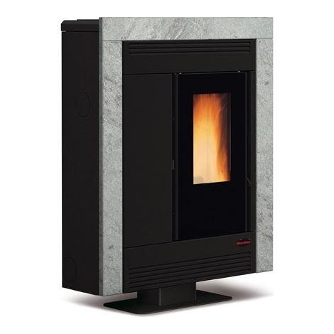 Extraflame – Poêle à granulés ventilé extra plat canalisable 11 kW – Volume de chauffe 293 m3 – Rendement 90.8% – Sortie des fumées arrière/supérieure/latérale (1/3)