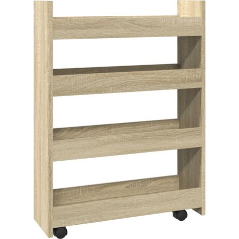 Maison Exclusive - Carrello Stretto a 4 Livelli Rovere Sonoma in Truciolato