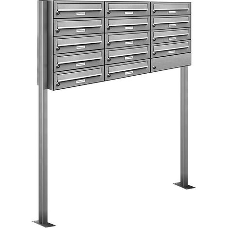 14er Edelstahl Stand Briefkasten Anlage Freistehend (1/5)