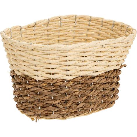 Cesto de madera, cuerda de papel y fribra natural amarillo 32x25x19,5 (1/5)