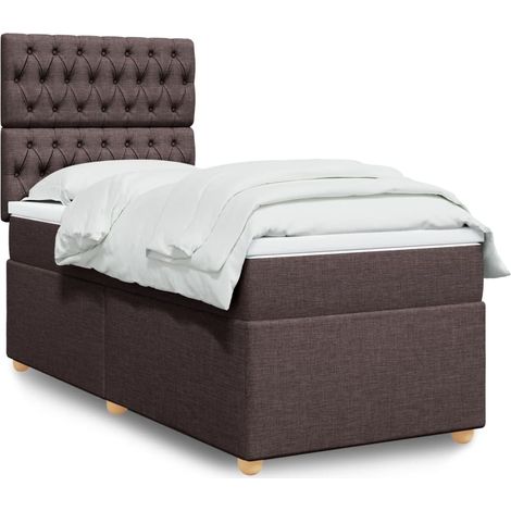 Boxspringbett mit Matratze Dunkelbraun 80x200 cm Stoff vidaXL