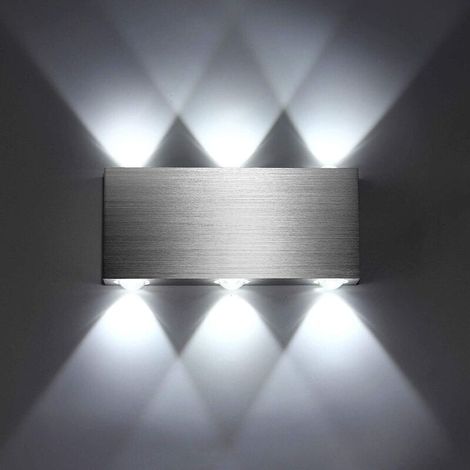 Applique Murale LED 18W Applique Murale Intérieure Moderne Carré Up Down Aluminium Éclairage Décoration Lumière pour Chambre Bureau Chevet Couloir Salon Hôtel Bar Blanc Froid (1/5)