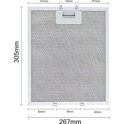 Aimoonsa – Filtro antigrasso in metallo per cappe aspiranti 305 x 267 mm – 3 strati di alluminio – Lavabile in lavastoviglie – Compatibile con diversi modelli (1/4)