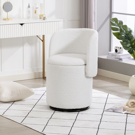 Fauteuil rembourré pivotant 360° maquillage avec rangement, doux multifonction chambre et salle à manger