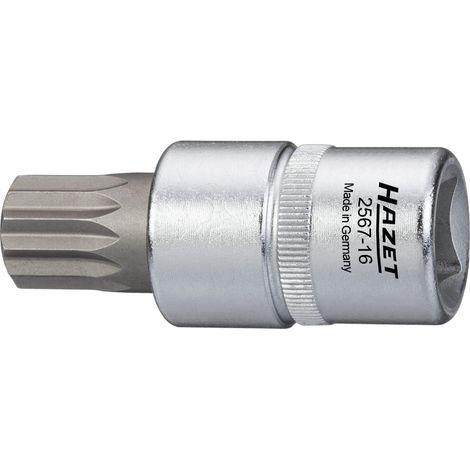 Inserto chiave a bussola giravite per servizio olio 2567-16 ∙ Attacco quadro, cavo, 1/2 di pollice (12,5 mm) ∙ Profilo poligonale interno XZN con perno ∙ AC M16 (1/4)