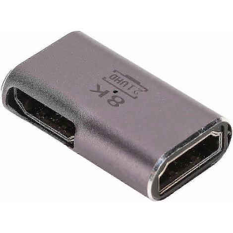 Adaptateur d'interface multimédia UHD 8K femelle-femelle compatible avec les boîtiers TV, les ordinateurs portables et les lecteurs DVD pour PC. (1/5)
