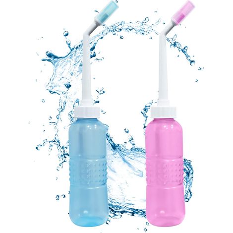Bidet de voyage, bidet portable à main avec buse de pulvérisation rétractable et grande capacité d'eau, pour l'hygiène personnelle (350 ml). (1/5)