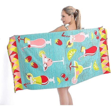Serviette de plage surdimensionnée en microfibre, pour femmes et hommes, séchage rapide, anti-sable (1/5)