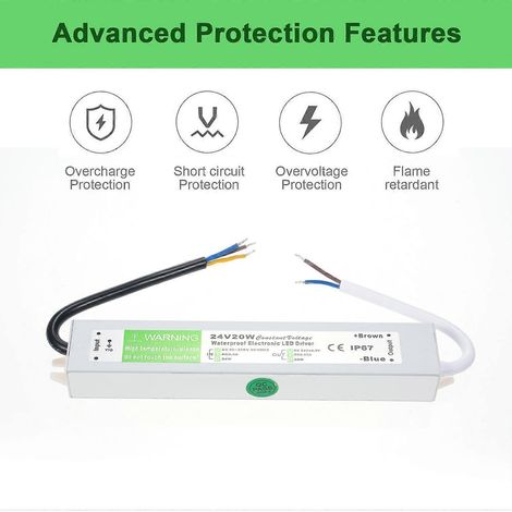 IP67 Wasserdichter LED-Treiber-Schaltnetzteil-Transformator-Adapter AC 90V-250V auf DC 24V 20W Konstant