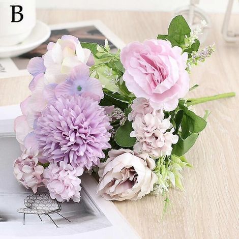 Bouquet de fleurs artificielles en soie, décoration de mariage, fête, maison (1/2)