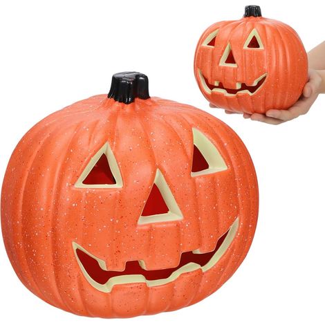 Citrouille Halloween, Plastique Creux Halloween LED Citrouille Lumineuse, Halloween Déco Citrouille Automotive Déco, Lanterne Lumineuse Jack O Pour Extérieur (1/5)