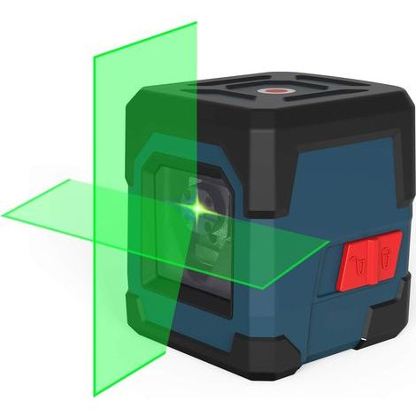 Niveau Laser Vert, Ligne Laser Autonivelant 15M ± 0,2 mm/m, Laser Croix Vert Horizontal et Verticale 1m Antichoc, IP54 Étanche À L'eau et Poussière avec Sac de Protection et 2AA Piles (1/4)