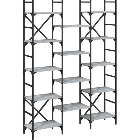 Maison Exclusive - Libreria Grigio Sonoma 127,5x28,5x172,5 cm in Legno Multistrato (1/5)