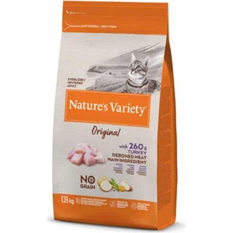 Nature's Variety Original No Grain, Cibo per Gatti Sterilizzati con Tacchino Disossato 1.25 kg
