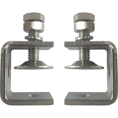 Pince Robuste Acier Inoxydable, 2 Pièces Serre Joints C, Pince C Robuste, Pince Fixation Travail Bois, pour Travail Bois Bricolage, Soudage, l'Ébénisterie, Couleur Argent (1/5)