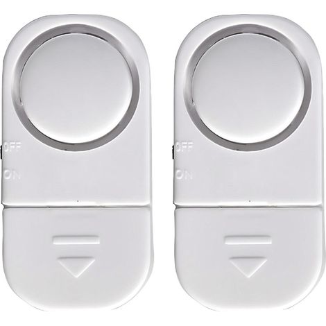 2er-Pack Tür- und Fensteralarme inklusive 6 LR44-Batterien, Weiß, Nine&One