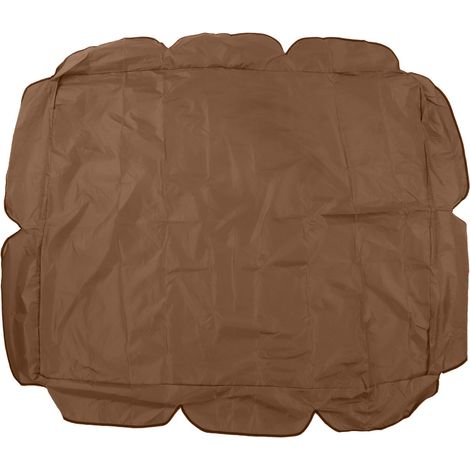 Auvent de balancelle en tissu Oxford 210D argenté enduit, imperméable et résistant aux UV, pour chaise de jardin ou terrasse, 142 x 120 x 18 cm, couleur café (1/5)