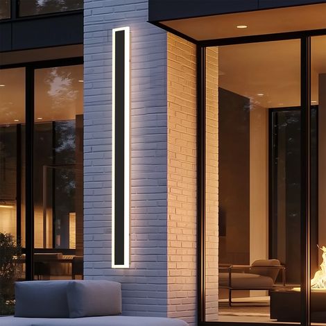 Außenwandlampe IP65 Wasserdicht 35 Zoll lang Schwarz 24W 3000K (1/5)