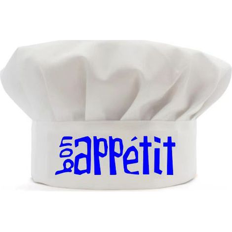 Ensemble de 4 toques de chef imprimées Bon Appétit, toques de cuisine ajustables et réutilisables, résistantes à la poussière et à l'huile, unisexes, adaptées aux restaurants et aux traiteurs. (1/3)