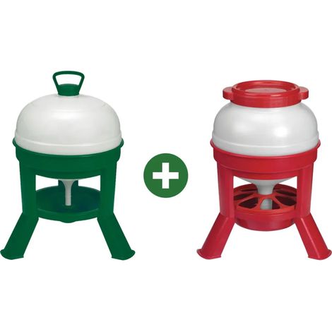 1 Abreuvoir 20L + 1 Mangeoire 15kg - sur pieds