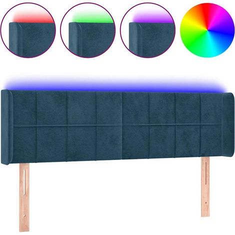 Maison Exclusive - Cabecero con LED de terciopelo azul oscuro 147 (1/5)