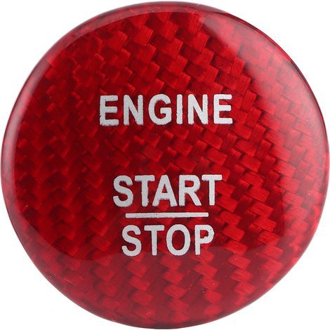Carbon Fiber Start Stop Engine Button Cover Trim Compatible Mercedes B C E S CLA CLS Class Red (1/5)