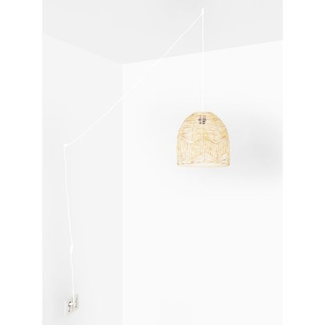 Lámpara Colgante De Mimbre "NORMA" - Ø35cm - Con Interruptor (1/5)
