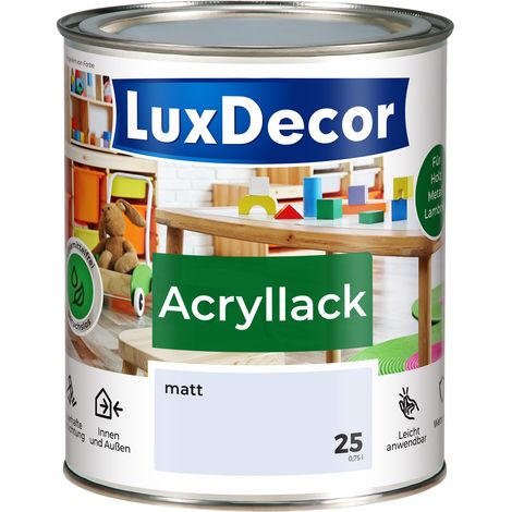 LUXDECOR Acryllack Holzfarbe Metall und Holz Lack Buntlack Matt (25) Violette Lichtung - 0,75L
