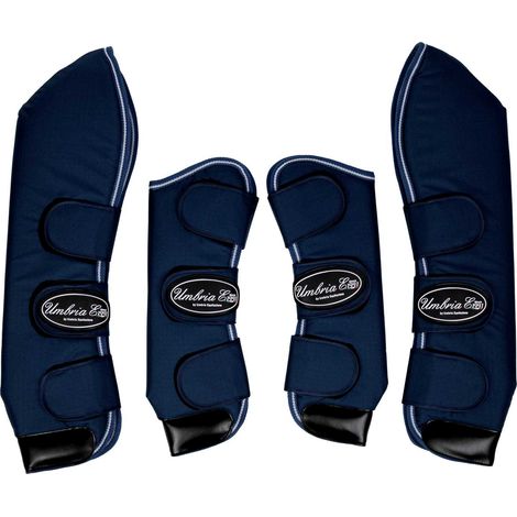 UMBRIA EQUITAZIONE Set BLU FULL paracolpi trasporto con rinforzi pelle