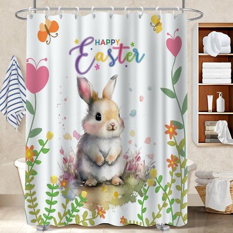 Rideau de bain imprimé polyester 180x180 séchage rapide bâche de douche pour campin (1/5)