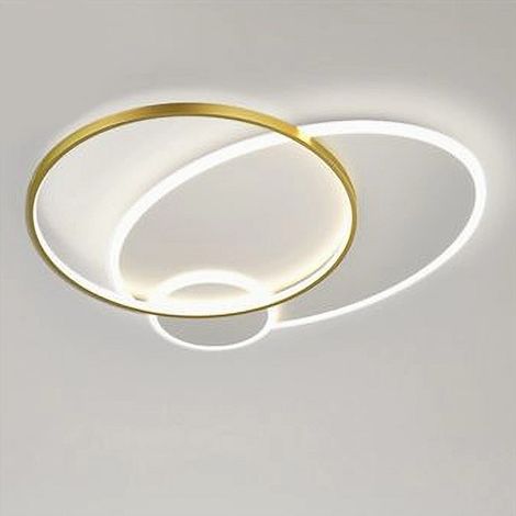 TRADE SHOP - Plafoniera Led 42w Cerchio Oro Bianco Moderno Soffitto Tonda Luce Naturale 71554 -