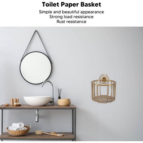 Corbeille à papier toilette, Roulement solide, Simple et beau, Porte-papier toilette, Salle de bain (1/5)