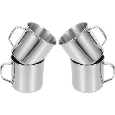 Tasses à Café Avec Poignée Acier Inoxydable Pour Maison Randonnée Convient à Café Et Thé (1/5)