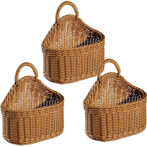Panier en rotin tissé Multi-usage - Rangement cuisine/salle de bain (légumes,fleurs,objets) - suspendu (1/5)