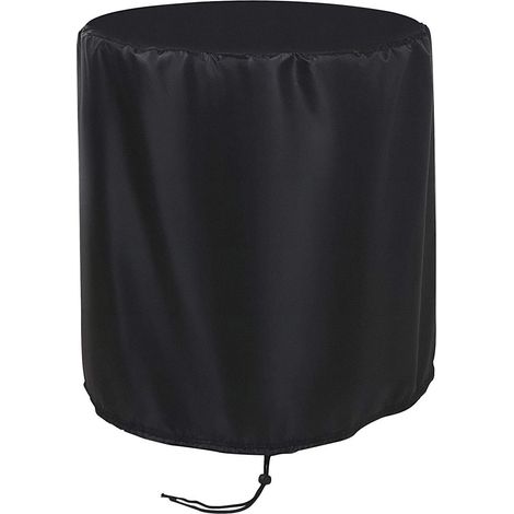 Housse de protection noire imperméable pour table d'extérieur ronde – Bâche anti-poussière portable pour mobilier de jardin, terrasse ou camping (53 x 58 cm / 22,83 po) (1/5)