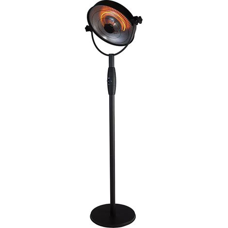Favex – Chauffage d'extérieur électrique rétro noir 900W à 2100W – Tête orientable – Structure en acier pour extérieur – Sécurité anti-basculement (1/5)