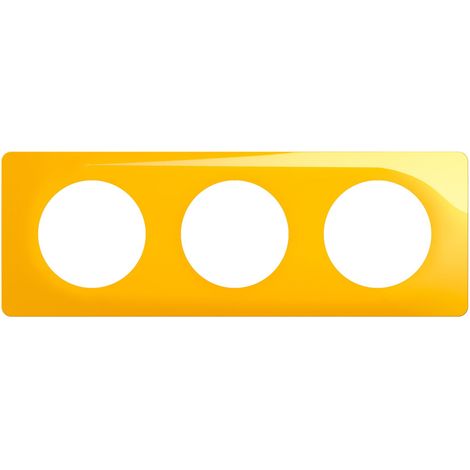 Legrand - Plaque Céliane 3 postes - Jaune Safran (1/2)