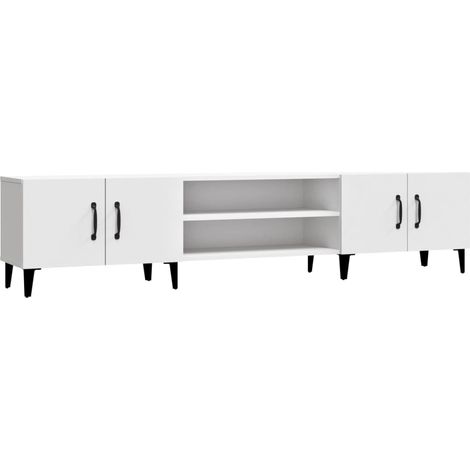 Mueble de TV blanco 180x31,5x40 cm madera de ingeniería vidaXL