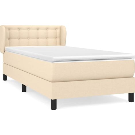 Maison Exclusive - Boxspringbett mit Matratze Creme 90x200 cm Sto (1/5)