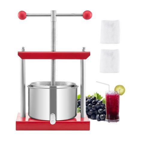 Pressoir à Fruits Manuel Capacité 3 L Presse à Vin avec 2 Barils (1/5)