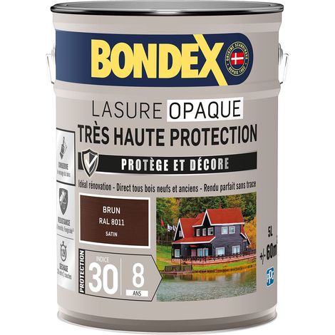 Lasure Opaque Très Haute Protection Extérieur Brun Ral 8011 5 L (1/5)
