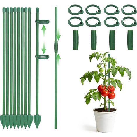 8 Pieces 30cm Tuteurs pour Plantes, Réglables Tuteur Orchidée, Tuteur Plante Interieur avec Plantes Clips & Connecteur, pour Fixation de Orchidées, Pivoines, Tuteur Plante Grimpantes (1/5)