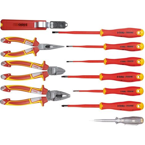 Felo Gamme Ergonic Kit 11 Outils Électricien Sécurité VDE (1/3)