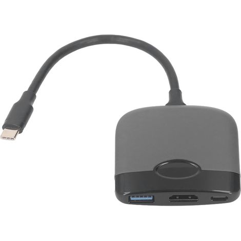 Adaptateur USB-C vers HD Multimedia Interface pour console de jeux, ordinateur portable OS et tablette Android PC, station d'accueil Type-C PD 55W, HD Multimedia Interface USB 3.0, noir-gris (1/5)