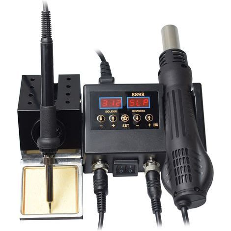 Soldeerstation, reparatie, soldeerstation, SMD, heteluchtsoldeerstation, 2-in-1 en soldeerbout, kit met heteluchtpistool, (1/5)