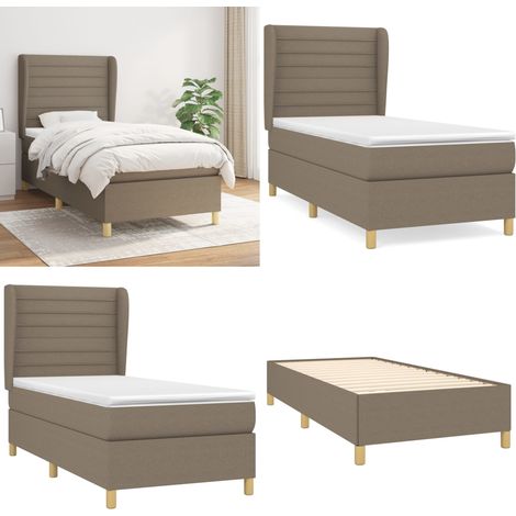 Boxspringbett mit Matratze Taupe 100x200 cm Stoff - Boxspringbett - Doppelbett - Lattenrost - Bettauflage - Schlafsystem - Home & Living (1/5)