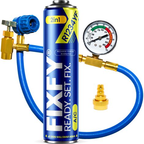 Kit de recharge pour climatiseur Fixfy 2 en 1 500 ml - Grande cartouche + tuyau + adaptateur R1234yf (1/5)